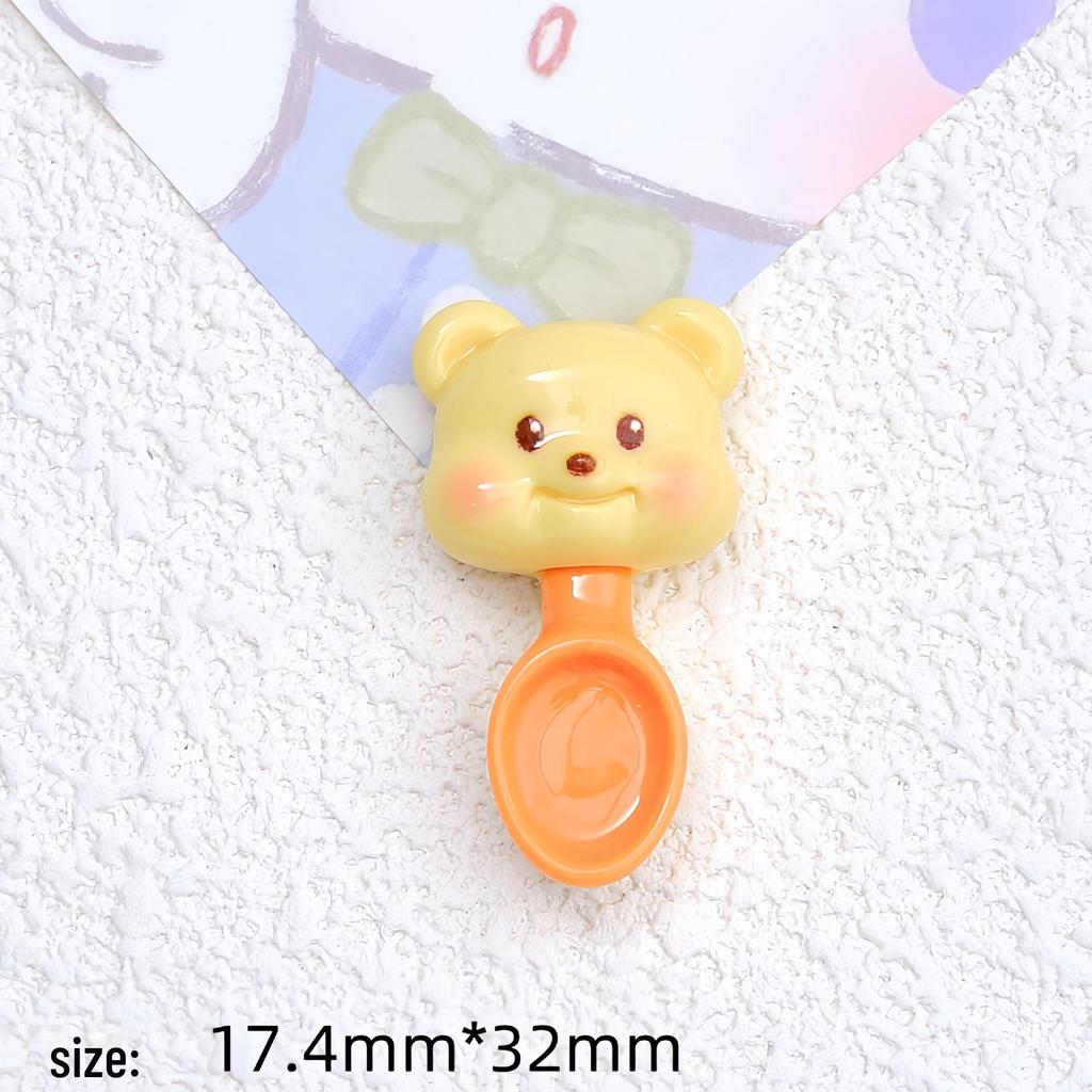 Милая ложка-медведь из мультфильма, аксессуары из смолы: Чехол для телефона, заколка для волос, бижутерия, украшение своими руками.