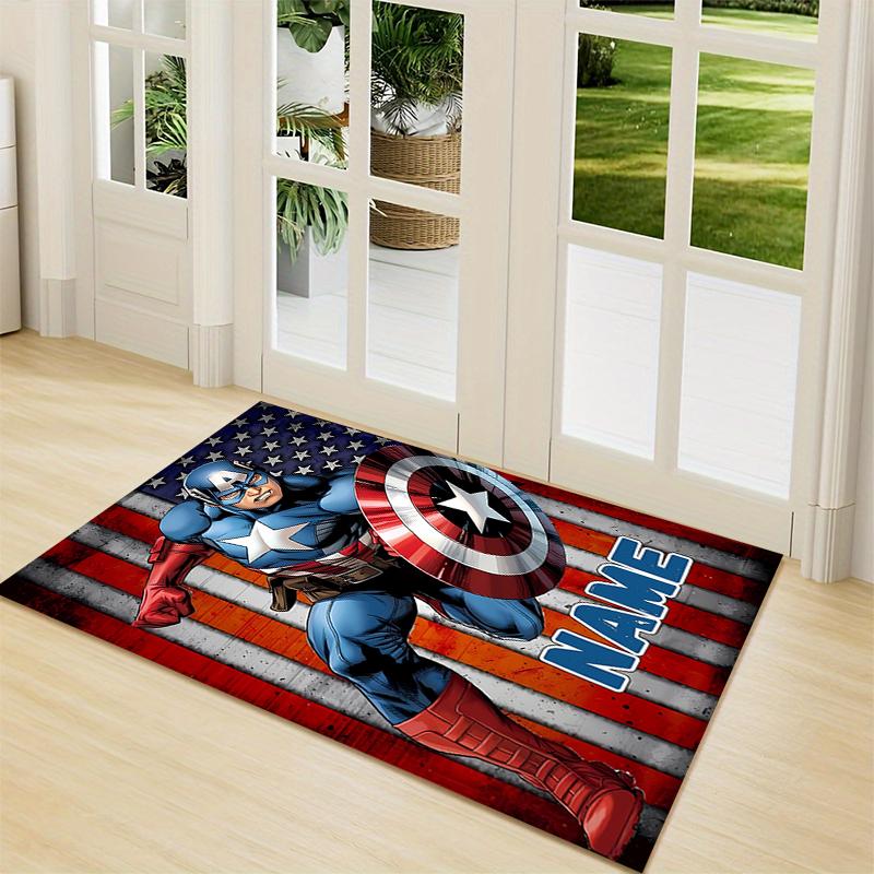 Custom Name Iron Man: Power Courage Carpet Rug Customizable Soft Washable Anti-Slip Home Living Room Sofa Mats Personalized Rug. 0909434