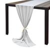 Simple Romantic Table Runner Luxury Soft Chiffon Fabric Wedding Runner Tablecloth Wedding Party Banquet Home Decor Sash Decoration