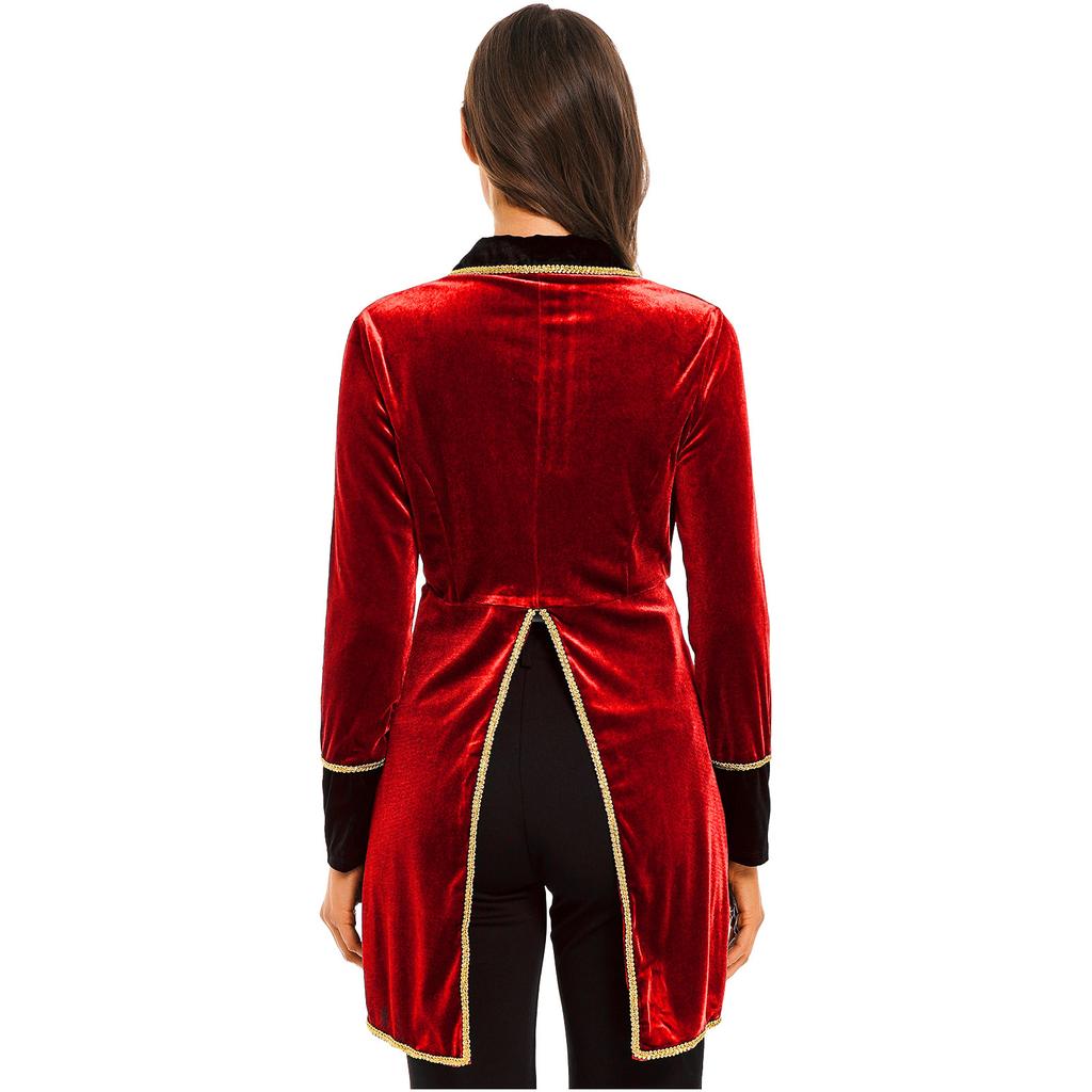Women Velvet Swallow Tailed Coat Casual Long Sleeve Lapel Blazer Jacket Carnival Cosplay Party Costume