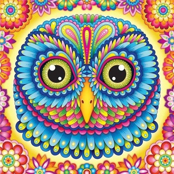 5D Full Drill Square Diamond Painting Owl Picture Of Rhinestone Diamond Embroidery Animal Cross Stitch Handmade Gift
