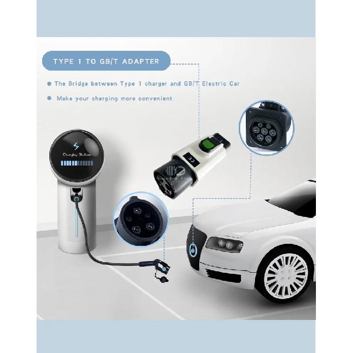 Hot Selling EV Charger Adaptor 32A Type 1 J1772 To GBT GB/T Electric Cars Vehicle Charger Charging Connector Anti-Drop Button