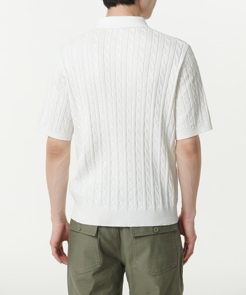 MUSINSA STANDARD Cable Knitted Polo Shirt [Ivory]