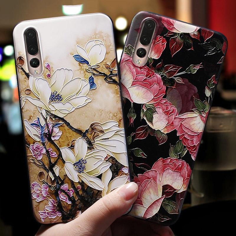 Чехол для ALCATEL 1S 2020 3D Рельефный Цветок Тиснение Чехол для Телефона Для Alcatel 1S 1B 1A 2020 Задняя Крышка для Alcatel 3X 1V 3L 3V 2019