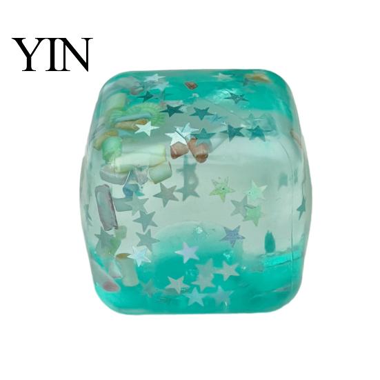 Relaxation Squeeze Ball Transparent Lemon Toy, Stress Relief Jellyfish Ice Cream Reliever Soft Clear Cube Sensory Toy for Kids Adults