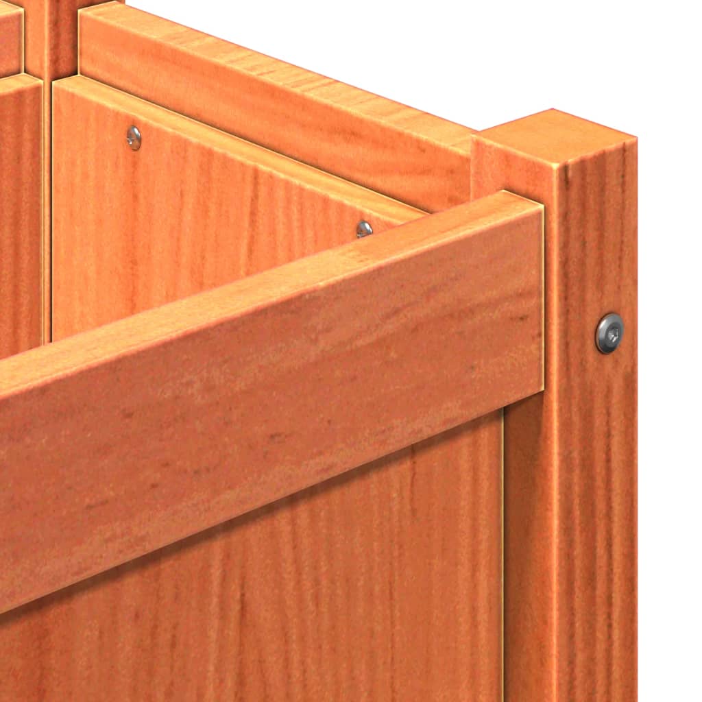 Planters 2 pcs Wax Brown Solid Pine Wood