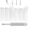 Stainless Steel Titanium Curved Piercing Taper Tool Earring Applicator Professional Puncture Straight/Curved Pole Earring Tool