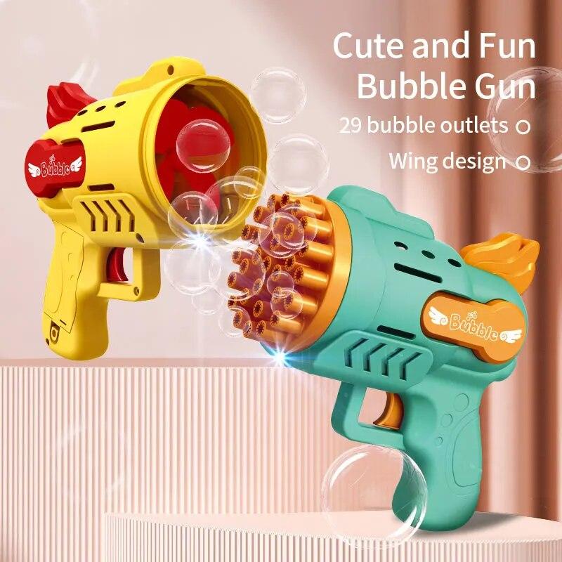 Light-Up Bubble Gun - 29-Hole Gatling Blaster For Boys & Girls 6-14 Years Old(Batteries & Bubble Liquid Not Included)