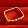 Кольцо квадратное золотое Premium Sense Small Female Simple Ins Cold Wind Ring Квадратное кольцо с бриллиантом