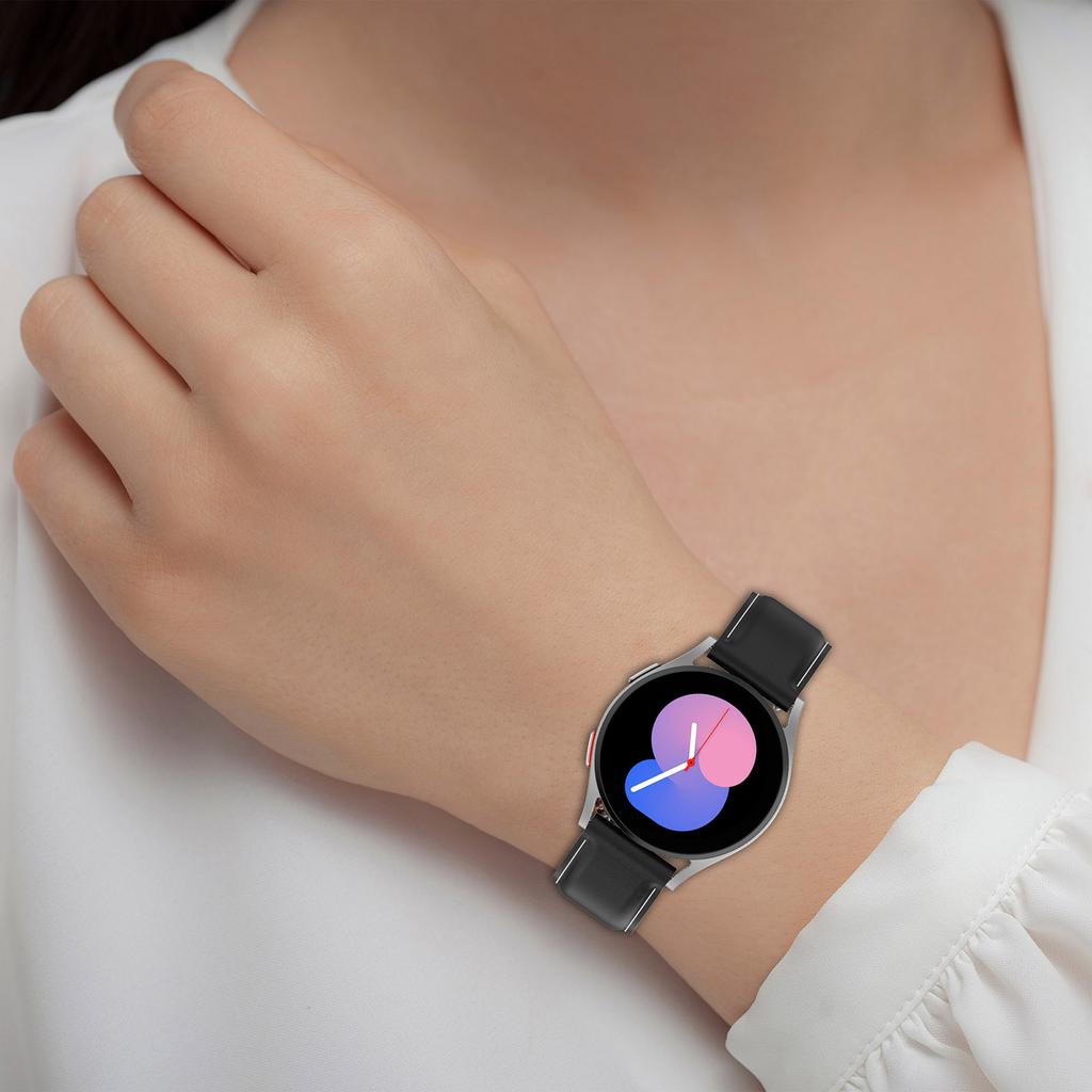 Watch Strap for Samsung Galaxy Watch3 45mm/Watch 46mm/Huawei Watch 4 ,22mm Genuine Cow Leather Band with Folding Buckle