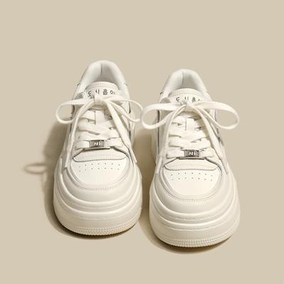 Туфли-слэбы, весенние туфли для колледжа, толстая подошва, увеличивает Джокер, маленькие белые туфли для девочек