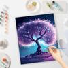 Frame Painting By Numbers For Adults Purple Tree Scenery Coloring With Numbers Starter Kits For Home Wall Art Diy Gift 40x50