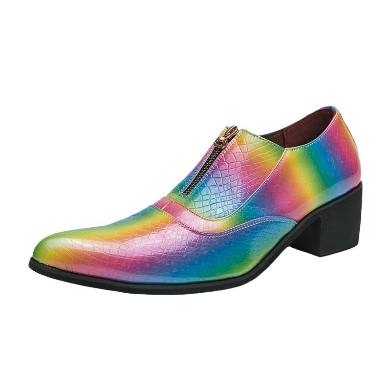 Высококачественные мужские свадебные туфли, туфли на высоком каблуке, роскошные туфли для вечеринок, модные цветные туфли с острым носком, бесплатная доставка