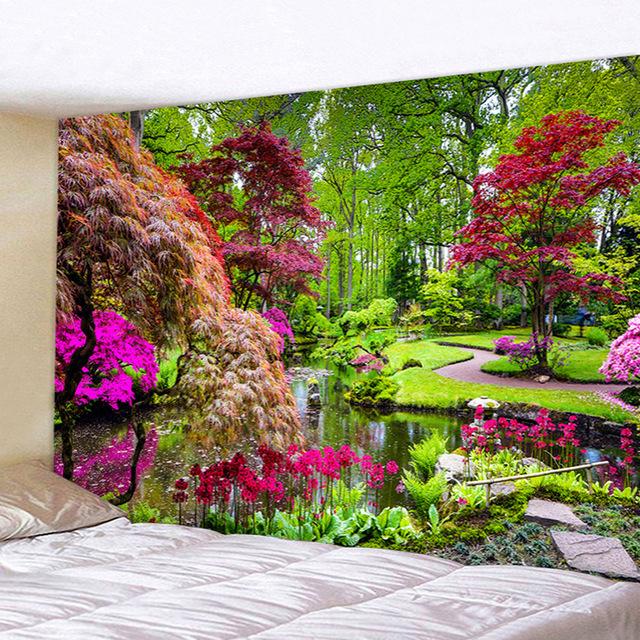 Tapestry Wall Hanging Beautiful Sea Beach Landscape Art Bedroom Window Decoration Background