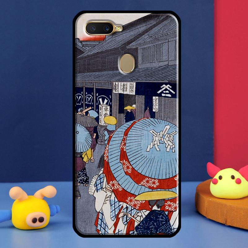 Японский стиль Укиё-э Чехол для Oppo A98 A78 A58 A15 A16 A17 A5 A9 A91 A52 A72 A76 A96 A74 A94 A54 S A57 A77