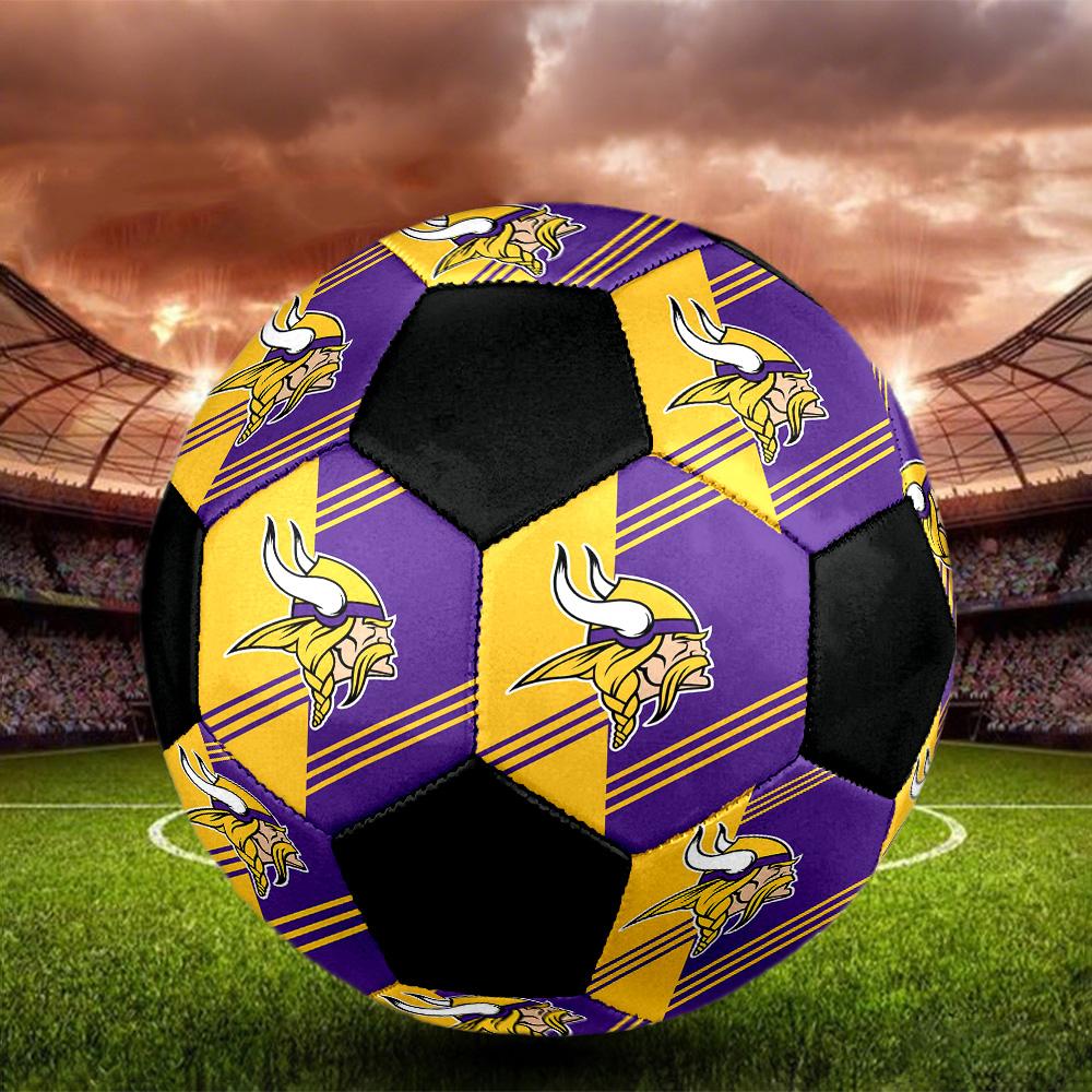 Minnesota Vikings Indoor Soccer Ball Colorful All Ages Size 5 Machine Stitched PVC Competition Ready Durable High-Bounce