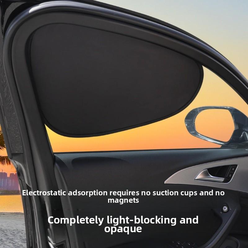 Electrostatic Sun Visor for Car Side Window 4-Layer Sun Shade Curtains Anti-Glare UV-Blocker Auto Sun Protection Cover