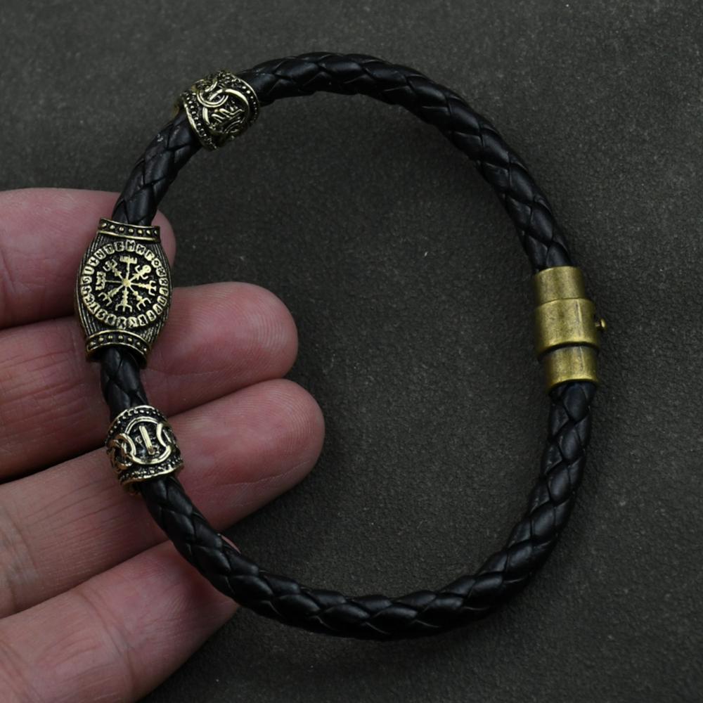Браслет с рунами викингов Vikingo 3 шт. / 11 шт. / 13 шт. / 15 шт. Бусины с рунами Компас Вегвизир Амулет Браслет викинга Славянский Аксессуар
