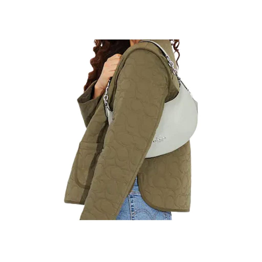 New COACH Cow Leather Crescent Bag, Shoulder Bag, Handbag, Shoulder Bag Women's Light Green CE619-SVONE