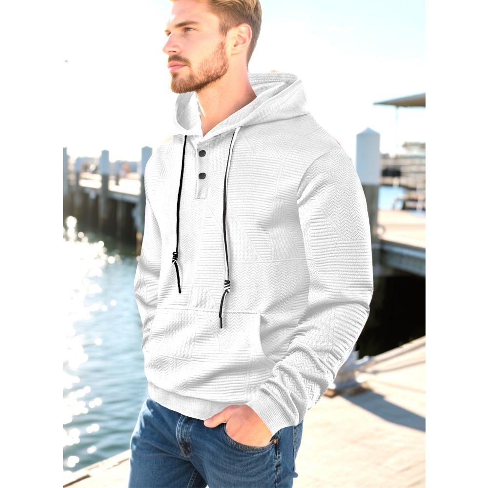 Spring and Autumn New Pullover Solid Color Casual Sports Loose Trendy Long Sleeve Hoodie Men