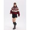 Unisex Fair Isle Wool Cardigan: Spring & Autumn Casual Color Block, Loose Long Sleeve Sweater for Men & Women