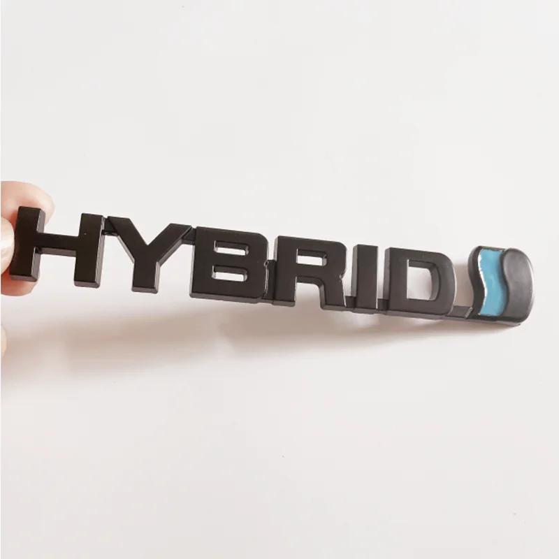 1Pc 3D Metal HYBRID Logo Side Fender Rear Trunk Emblem Badge Car Sticker Decals For  Prius Camry Crown Auris Rav4s TRD