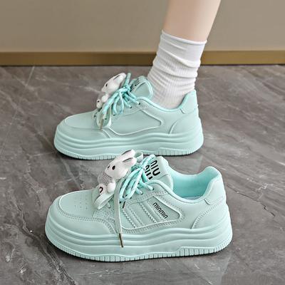 CRLAYDK дизайнерские женские кроссовки для скейтбординга Dopamine для девочек, кожаные кроссовки на шнуровке, для ходьбы, милый кролик, повседневные, для тенниса