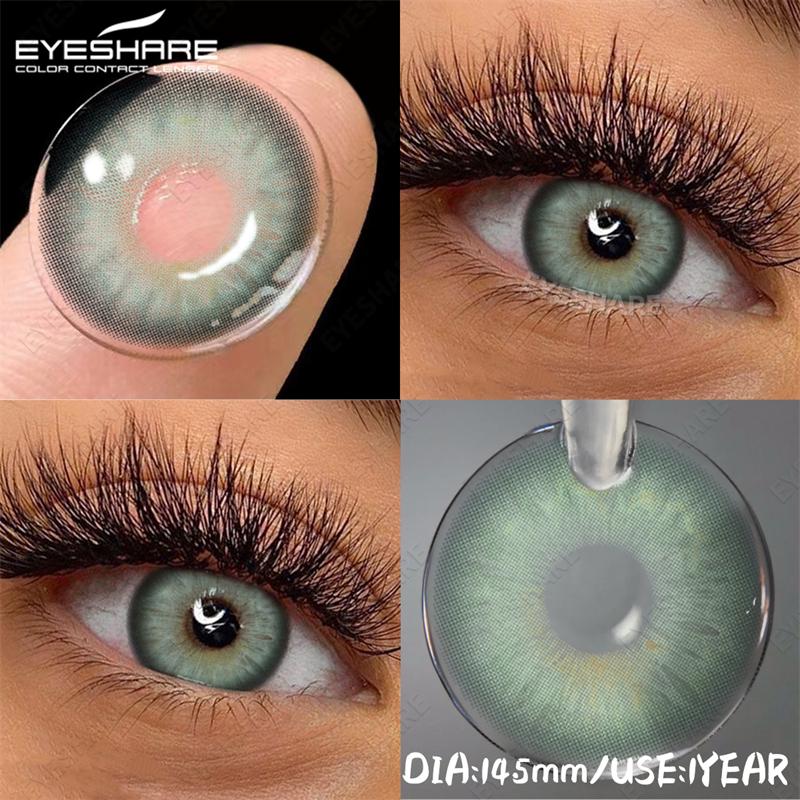 Eyeshare Color Contacts Lenses for Eyes 1Pair Blue Contact Gray Pupils Brown Eye Contacts Beauty Makeup Green Lenses Yearly
