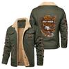 Mens Winter Fleece Lined Cotton Jacket Slim Fit Stand Collar Sport Coat With Graphic Prints European Size