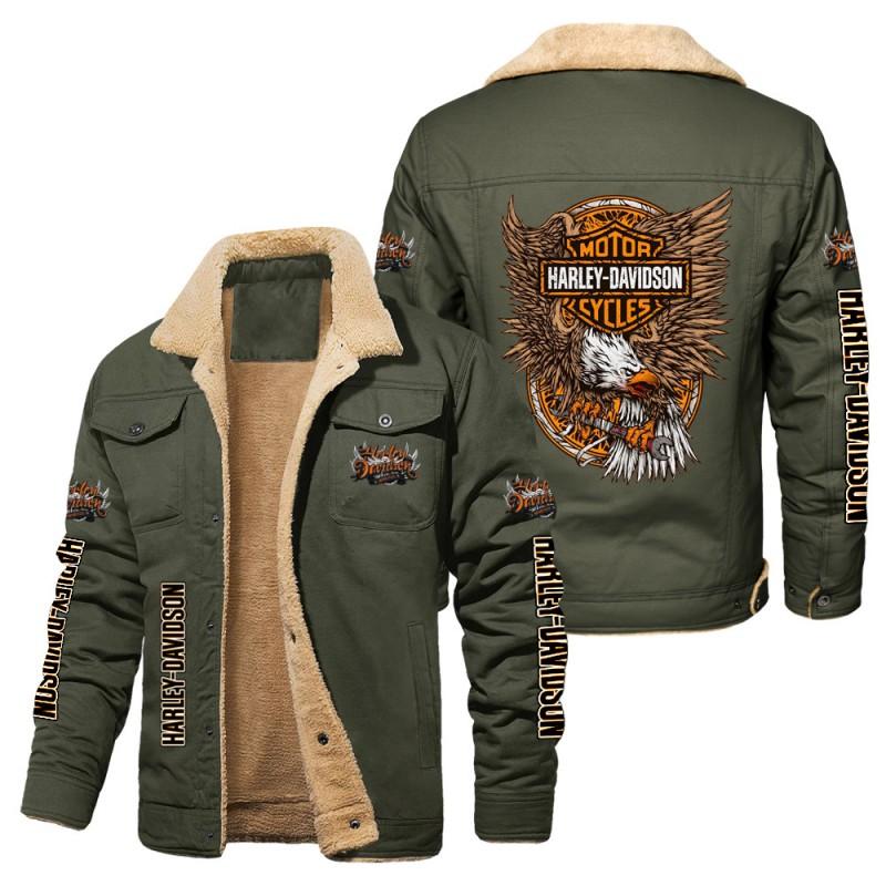 Mens Winter Fleece Lined Cotton Jacket Slim Fit Stand Collar Sport Coat With Graphic Prints European Size