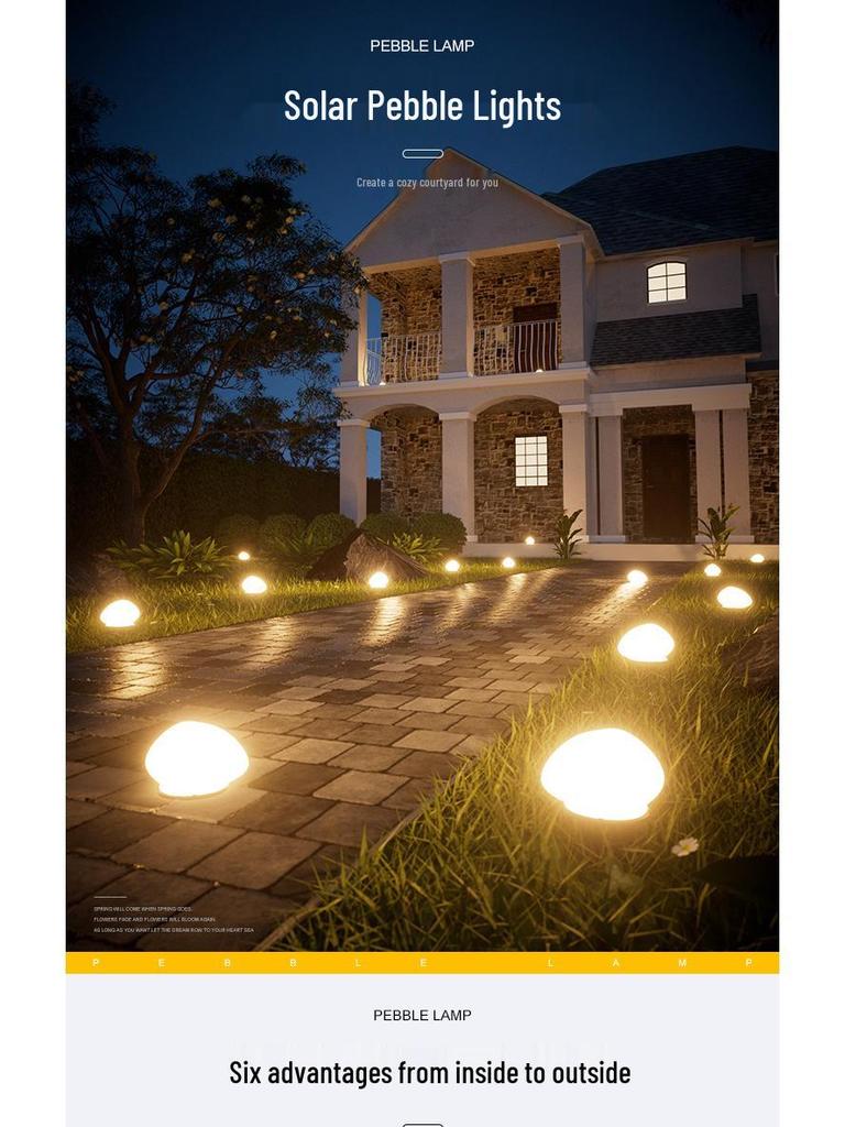 Уличные солнечные фонари-галька - Водонепроницаемые декоративные ландшафтные камни для сада и газона