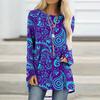 Paisley Pattern T-Shirts Boho 3D Print Women Fashion Streetwear Long Sleeve T Shirt Oversized Tunic Tees Tops Female Clothing