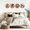 4Pcs Wooden Wall Bohemian Wall Art Farmhouse Bohemian Country Yard Decoration Round Shape Wall Hanging Decor