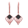 [L6681] - Gold Plated Earrings 'Sissi' Black Gold Pink (rose Gold) - 17x13 Mm