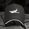 Силуэт самолета Графика пилота Бейсболка Полиэстер Регулируемая Повседневная шляпа для взрослых