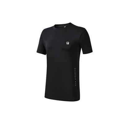 Fila Логотип Athletics Однотонный Спортивный Повседневный Фитнес Легкий Дышащий Пуловер Круглый Вырез Вязаная Футболка с Коротким Рукавом A11M221113F-BK