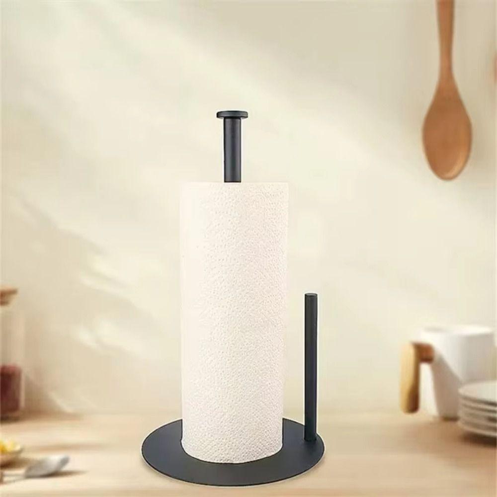 Stainless Steel Paper Towel Holder One-Handed Tear Sturdy Paper Towel Stand Durable Space-Saving Paper Towel Dispenser Household