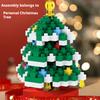 Christmas Gifts Micro Building Block DIY Domino Game Santa Claus Reindeer Holiday Puzzle Assembling Bricks Table Decoration Toys