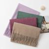 Solid Color Imitation Cashmere Scarf with Tassels - Unisex Winter Shawl