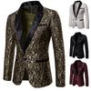 Men's Bling Jacquard Tuxedo Suit Party Coat Blazer Gentleman Jacket