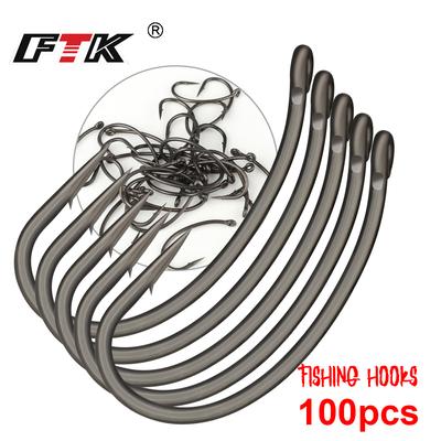 FTK 30 ШТ. 2#-8# Крючки для карповой ловли с ушком Микробородка Высокоуглеродистая сталь Рыболовные крючки Рыболовные аксессуары