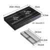 Yamazaki 3383 Telescopic & Slide Cutlery Tray, Black, Approx. W25 X D24.6 - 45 X H5.7 Cm, Tower Drawer, Cutlery Storage, Telescopic