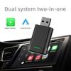 Wireless CarPlay Android Auto Box 2 In 1 Car Adapter Plug and Play Fast Connection for iPhone Android
