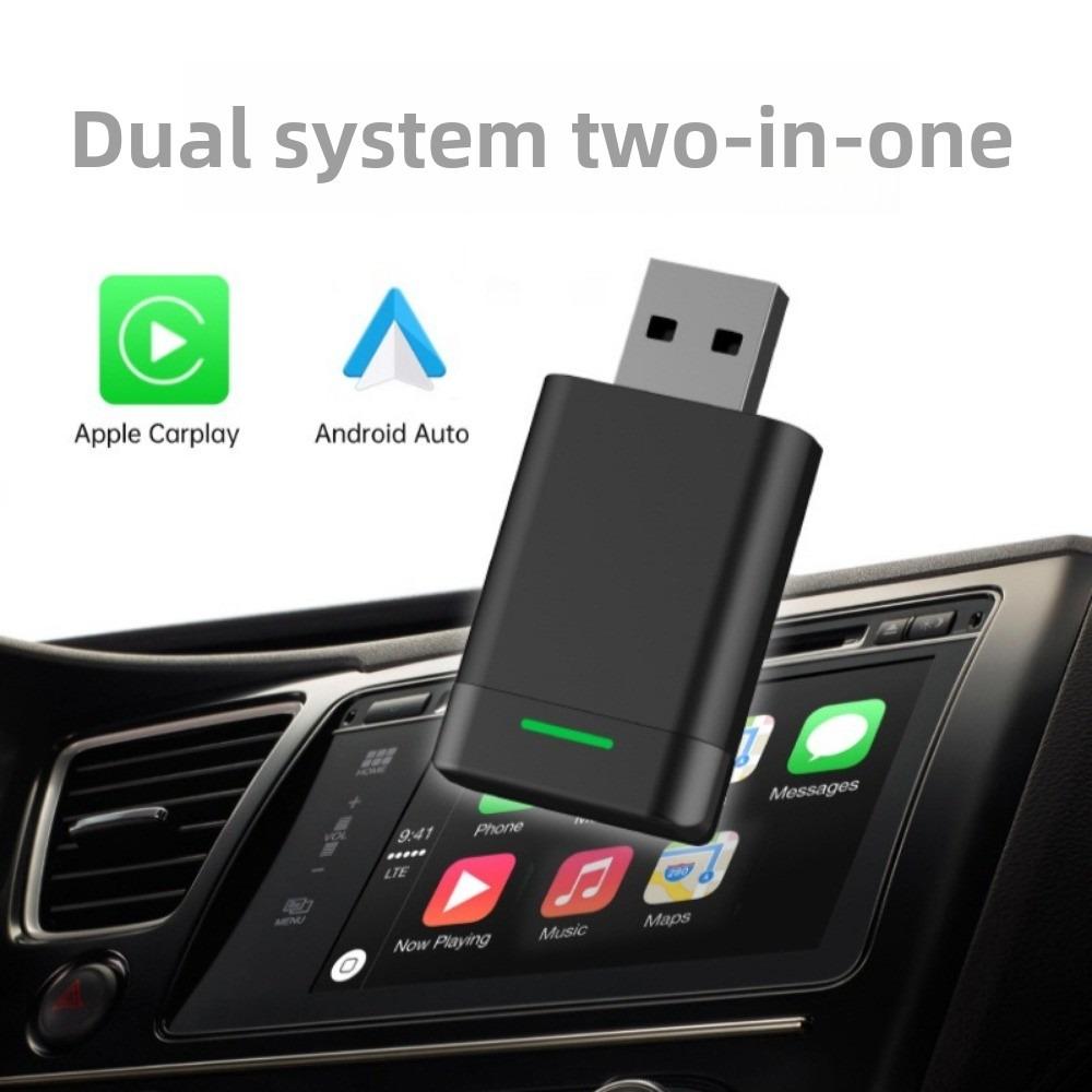 Wireless CarPlay Android Auto Box 2 In 1 Car Adapter Plug and Play Fast Connection for iPhone Android