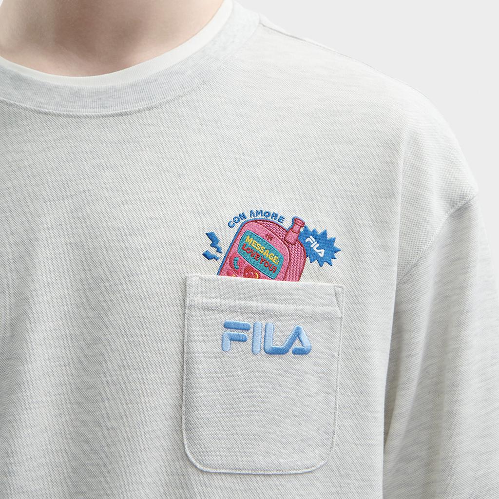 Новая мужская футболка FILA светло-пастельного меланжевого серого цвета F51M429103FMG