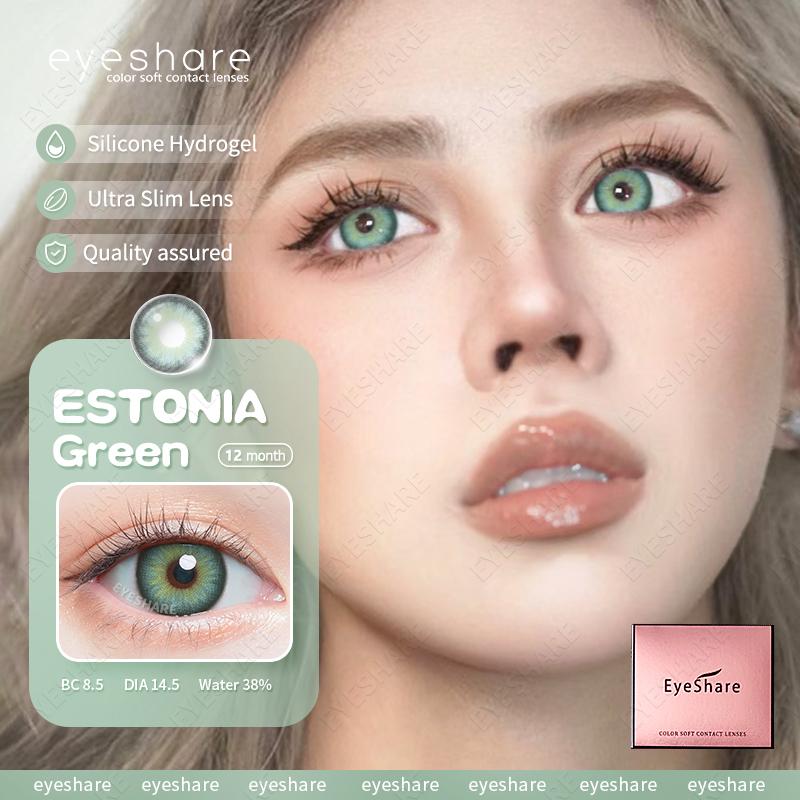 Eyeshare 1 пара модных цветных контактных линз, синие большие линзы для глаз, серые линзы, косметические контактные линзы для красоты, годовые