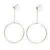Earrings for Miyabi Grace Women, Non-piercing Earrings, Popular, Resin, Round, Gold, Hoop, Painless, Elegant, Large, Adult, Swinging, Non-piercing,
