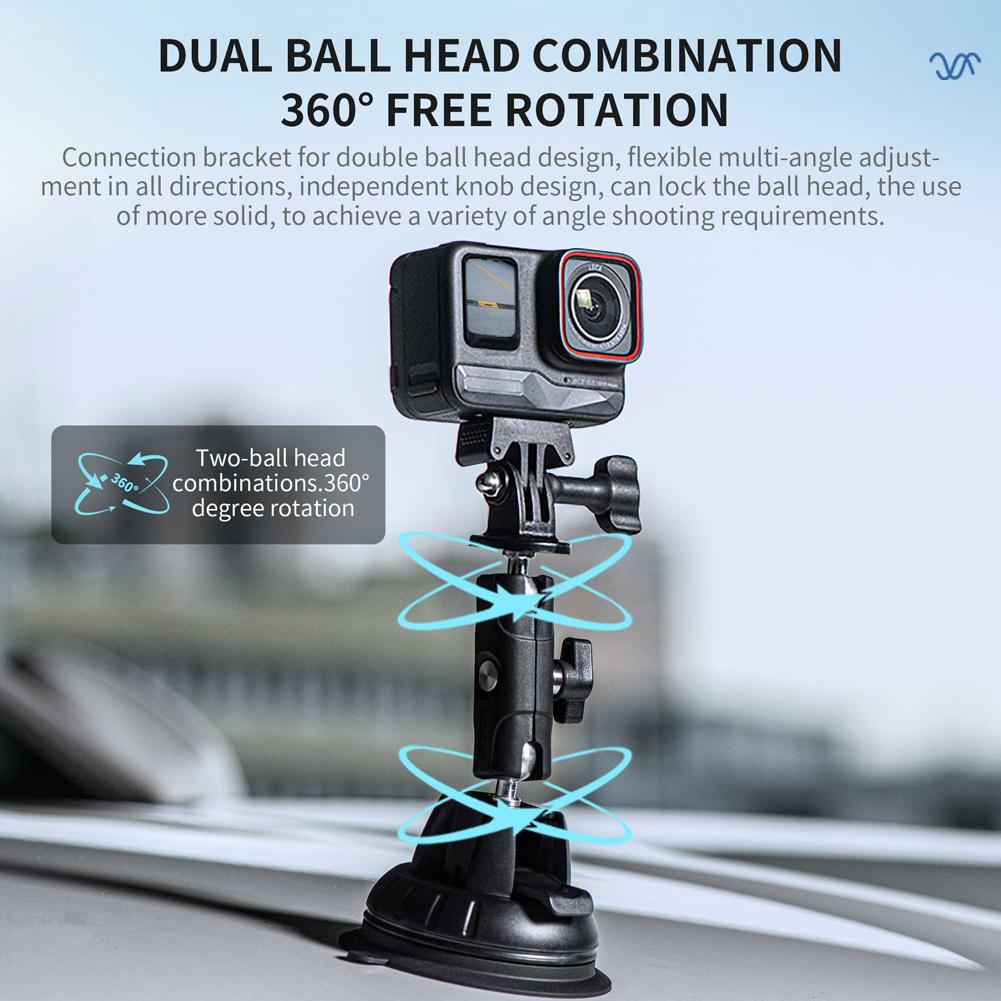 Suction Cup Car Mount Vehicle Windshield Window Holder for GoPro Hero 13 Insta360 Osmo Action 5 Pro Action Camera Cilp