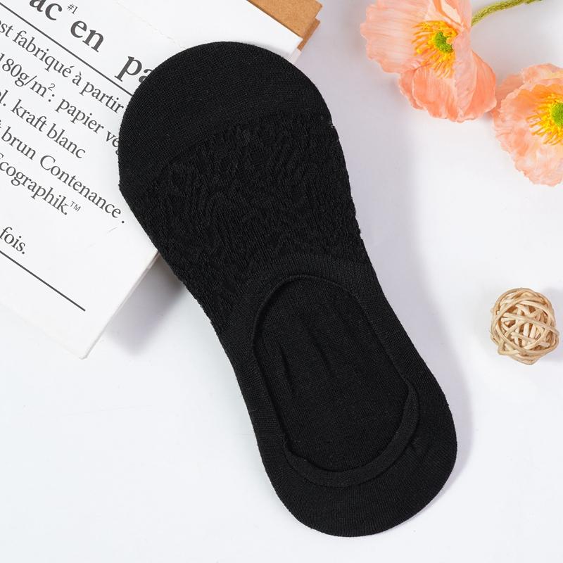 1 Pairs Women Summer Ultra-thin Invisible Boat Socks Breathable Lace Socks Spring