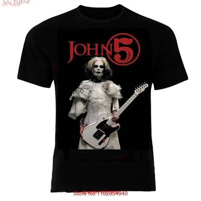 Винтажная футболка John 5 с гитарой Черная Все размеры Фан JJ2052 винтажная Стиранная Слегка дышащая с принтом Мягкая Повседневная Универсальная